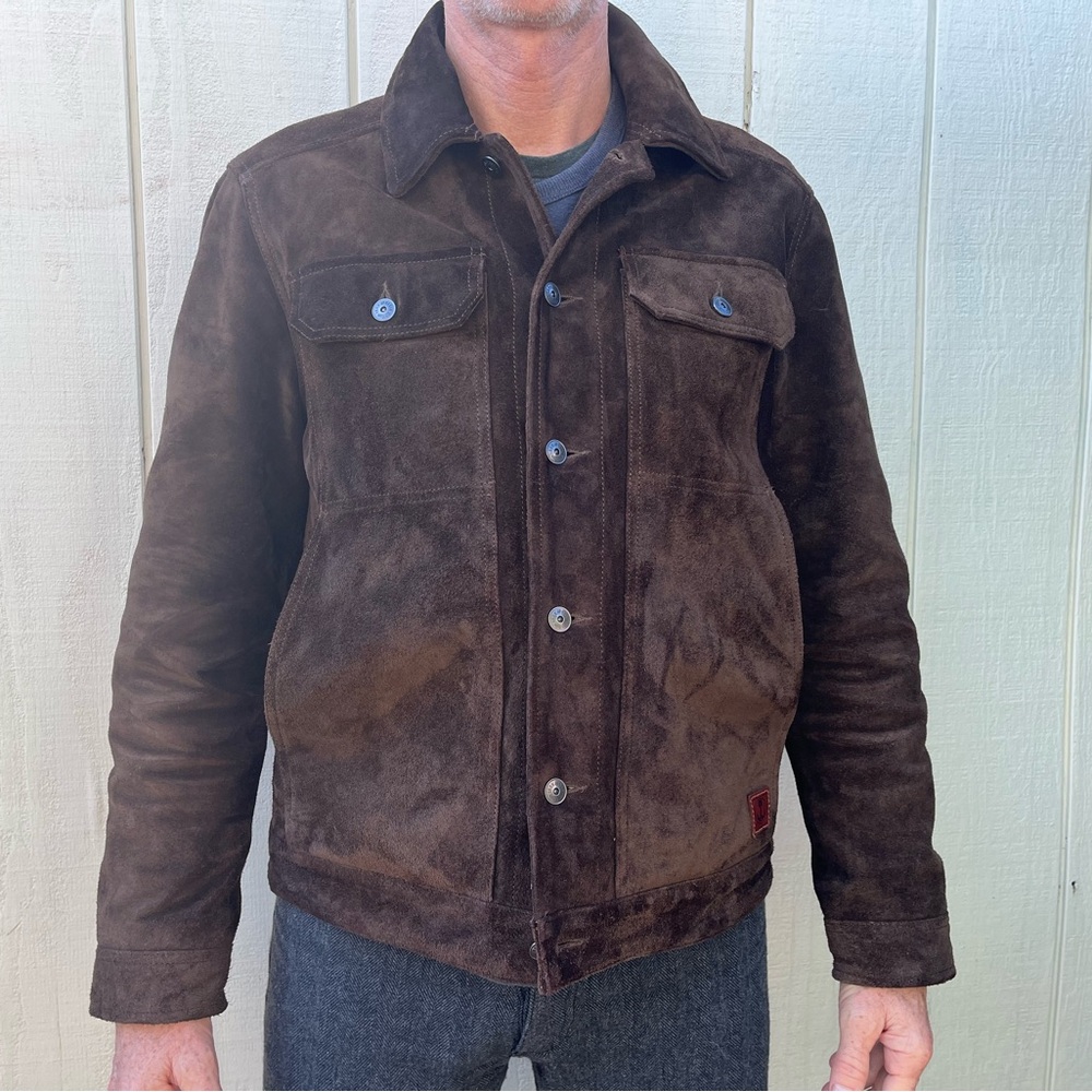 Iron & Resin Dark Brown Suede Jacket